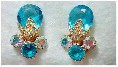Turquoise Pear Earrings Clip