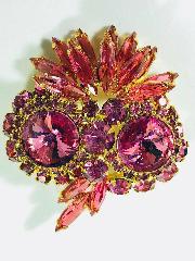 Pink Navettes Rivoli/Margarita Brooch