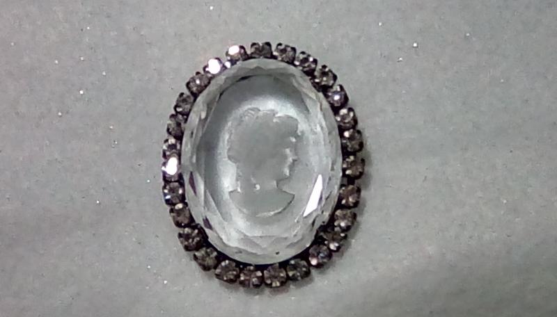 Front view of Clear Chatons Only Brooch