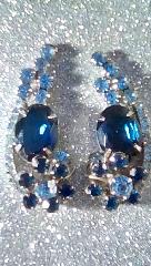 Blue Oval Earrings Clip