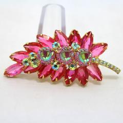 Pink Scooped Molded/Cut Brooch