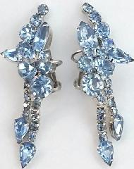 Blue Pear Earrings Clip