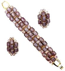 Purple (cardinal) Cabochons Bracelet 5 Link