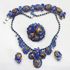 Blue Cabochons Multi-Color/Shaded Necklace