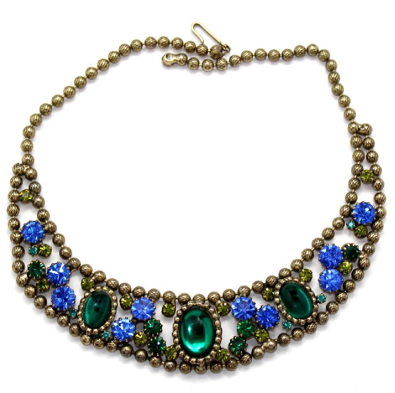 Front view of Multiple Colors Cabochons Necklace