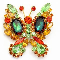 Fall Oval Multi-Color/Shaded Brooch