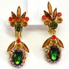 Fall Oval Multi-Color/Shaded Earrings Clip