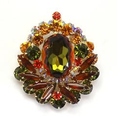 Fall Oval Multi-Color/Shaded Pin Pendant