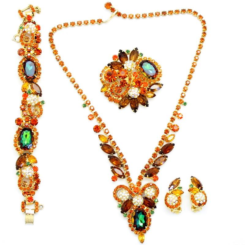 Front view of Fall Oval Multi-Color/Shaded Necklace
