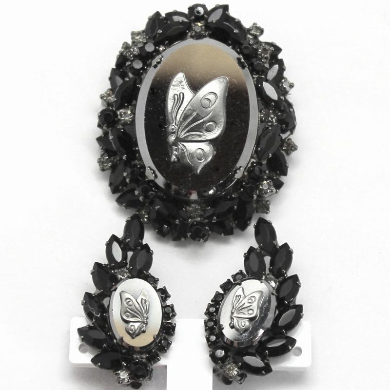 Front view of Hematite Navettes Earrings Clip
