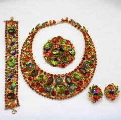 Orange Oval Rivoli/Margarita Bracelet Flat Push In