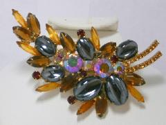 Hematite Scooped Brooch