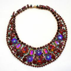 Red Oval Rivoli/Margarita Necklace