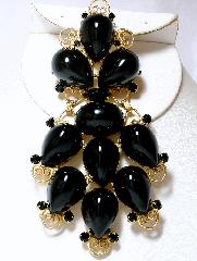 Black (jet) Cabochons Brooch