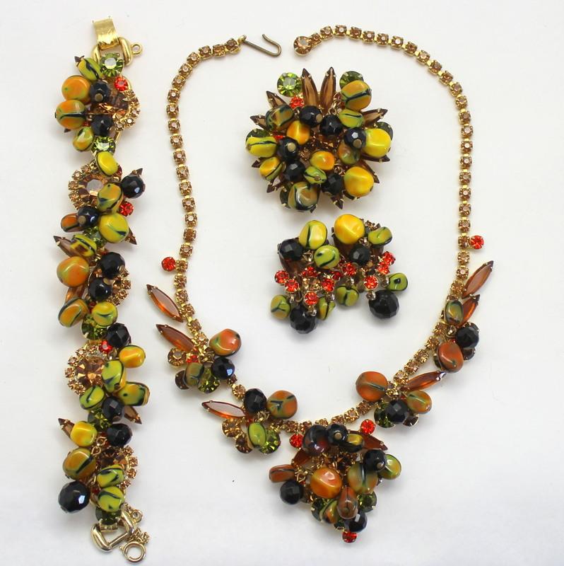 Front view of Yellow Navettes Necklace