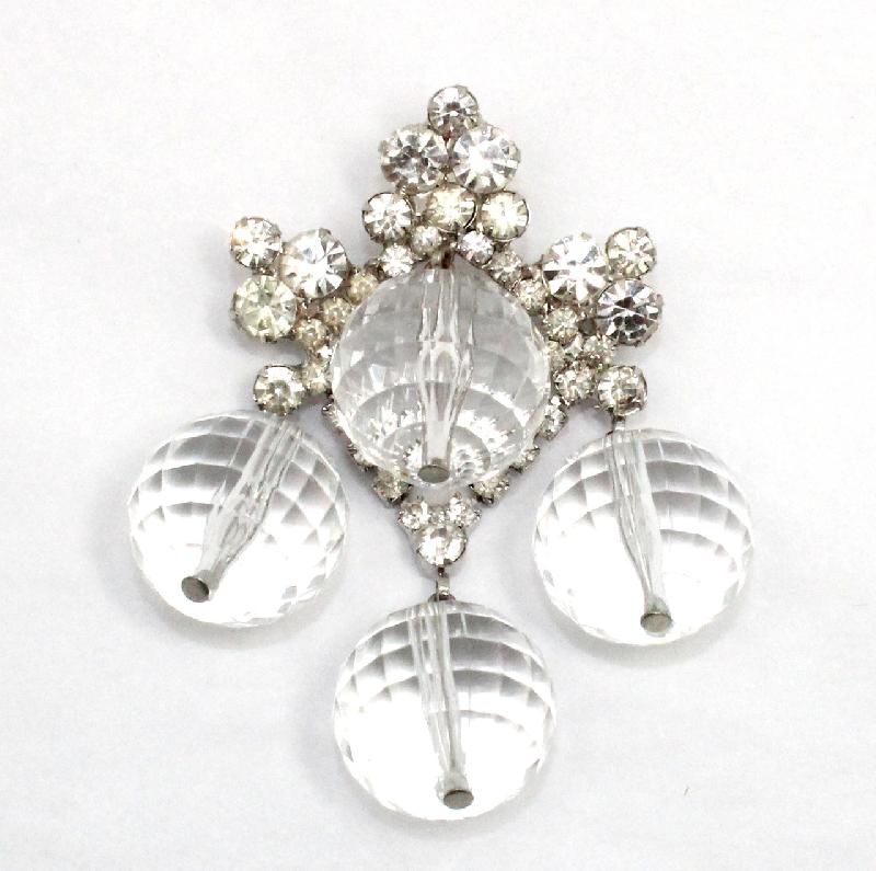 Front view of Clear Chatons Only Pin Pendant