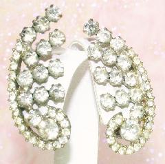 Clear Chatons Only Earrings Clip