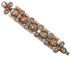 Multiple Colors Cabochons Multi-Color/Shaded Bracelet 5 Link
