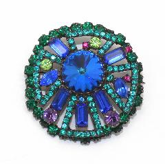 Green Baguettes Rivoli/Margarita Brooch