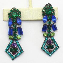 Green Baguettes Earrings Clip