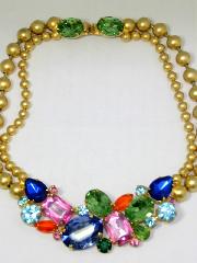 Multiple Colors Emerald Cut Necklace