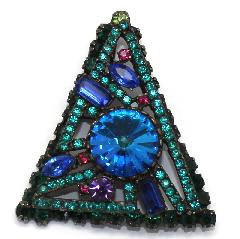 Blue Baguettes Rivoli/Margarita Pin Pendant
