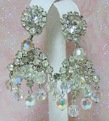 Clear Chatons Only Earrings Clip