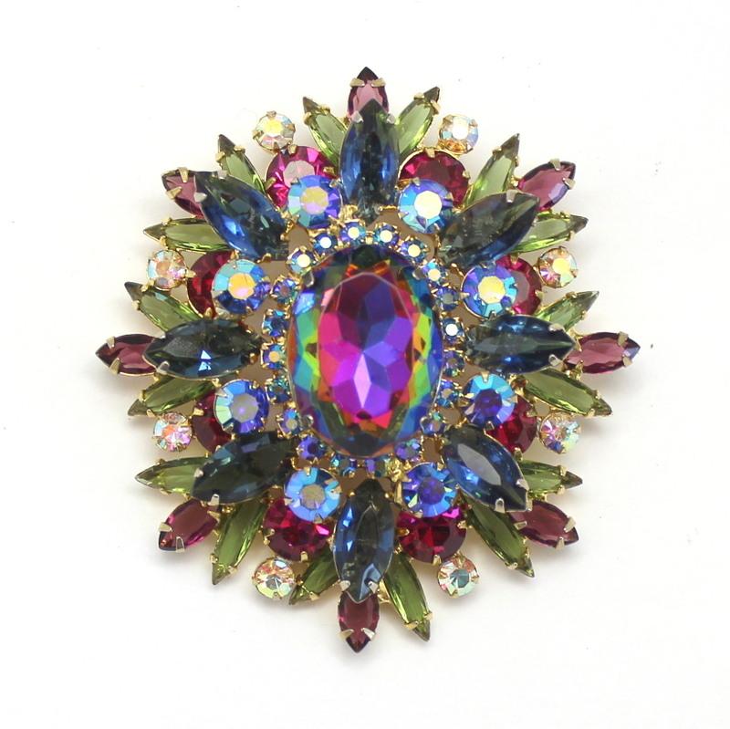 Front view of Multiple Colors Oval Multi-Color/Shaded Pin Pendant