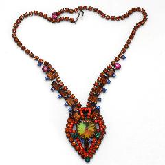 Orange Baguettes Rivoli/Margarita Necklace