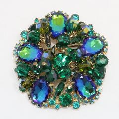 Blue Oval Multi-Color/Shaded Brooch