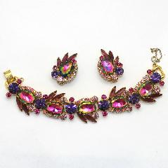 Purple (cardinal) Navettes Multi-Color/Shaded Bracelet 5 Link