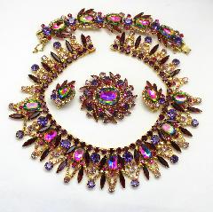 Purple (cardinal) Oval Multi-Color/Shaded Earrings Clip
