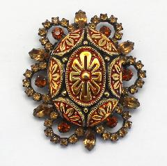Topaz Cabochons Molded/Cut Brooch