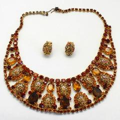 Topaz Oval Molded/Cut Necklace