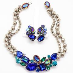 Blue Oval Multi-Color/Shaded Necklace