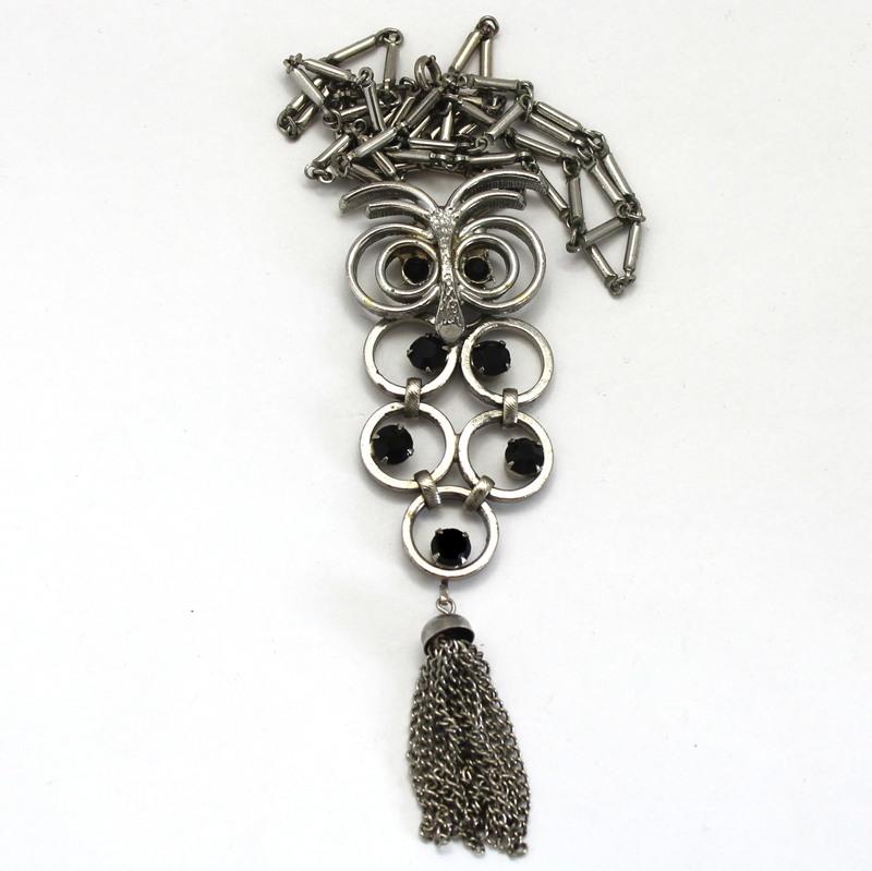 Front view of Black (jet) Chatons Only Pendant
