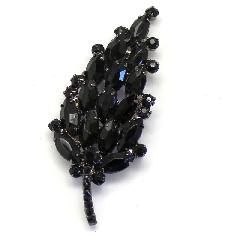 Black (jet) Navettes Brooch