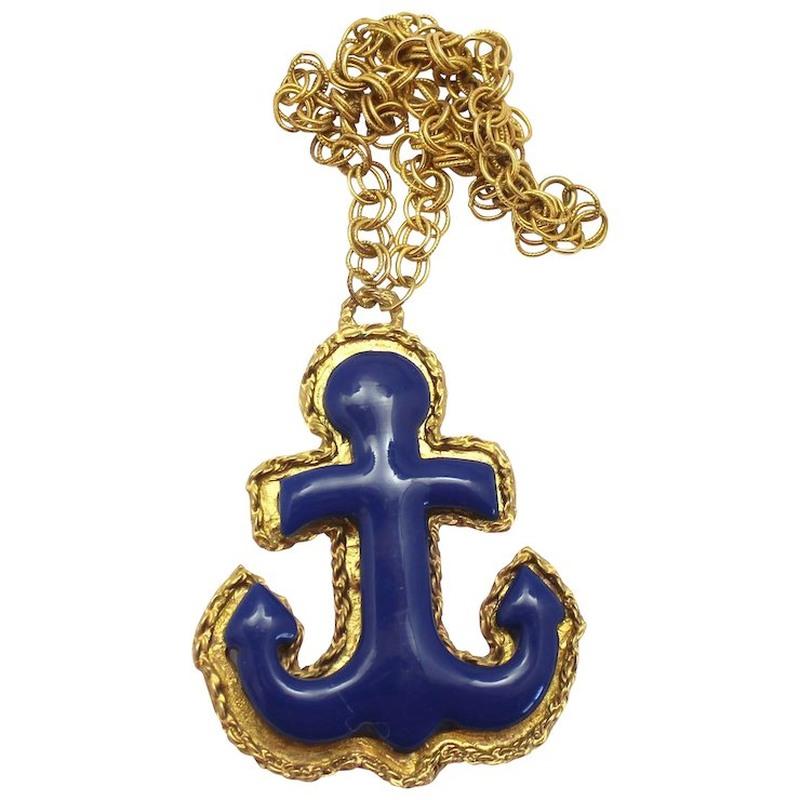 Front view of Blue Chatons Only Plastic Pendant