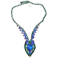Blue Baguettes Rivoli/Margarita Necklace