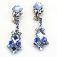 Blue Square Earrings Clip