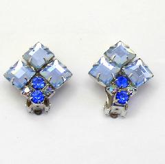 Blue Square Earrings Clip