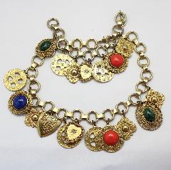 Multiple Colors Cabochons Bracelet Charm