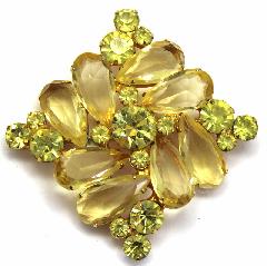 Yellow Pear Brooch