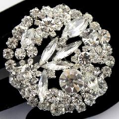 Clear Navettes Brooch