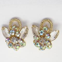 Clear Navettes Earrings Clip