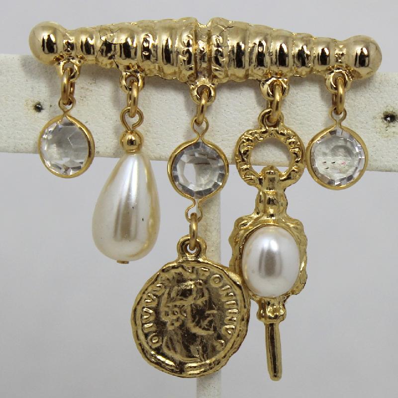 Front view of Clear Chatons Only Brooch