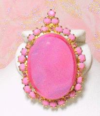 Pink Cabochons Pin Pendant