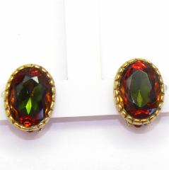 Fall Oval Multi-Color/Shaded Earrings Clip