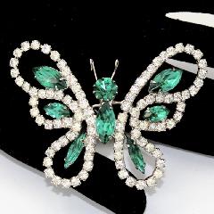 Green Navettes Brooch