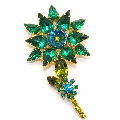 Green Pear Molded/Cut Brooch